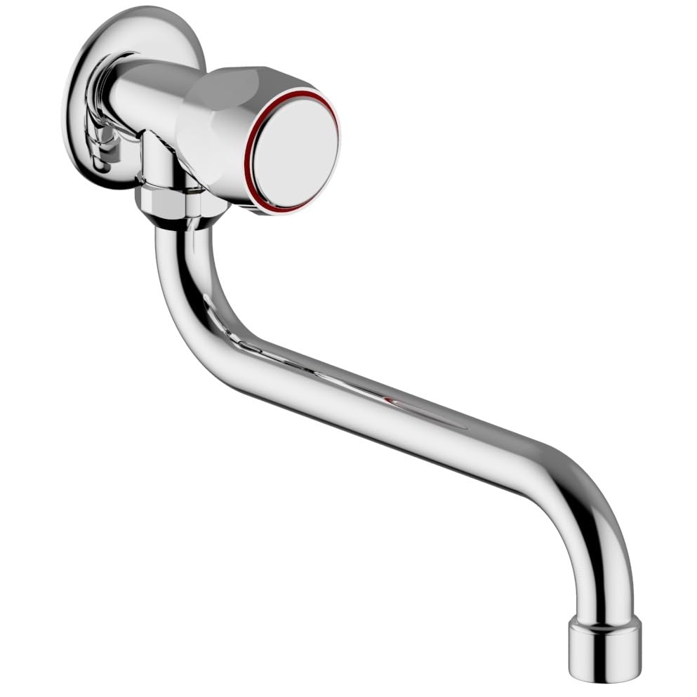 Single tap for wall sink round knob with spout a"S"