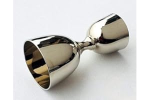 Stainless Steel Jigger shot glass Double Sided Peg Measure (60ml and 30ml, Silver)