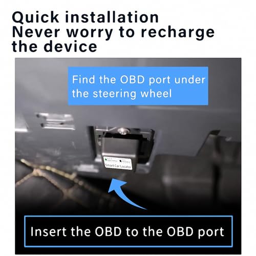 OBD Ⅱ Vehicle Tracker Work with Apple Find My Real-time Vehicle Tracking Device OBD Anti-Lost Device Finder for Cars No Subscription Needed Quick Installation Global Position iOS Only Black