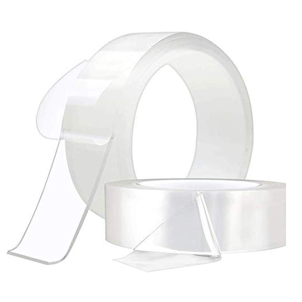 Washable nano-tape Scotch tape, for fixing floor mat wall cloth tape, removable tape gel tape, non-slip reusable transparent tape multi-function nano tape 3m / 9.85Ft