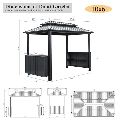 Domi 6x10 Hardtop Grill Gazebo Review: Durable Steel BBQ Shelter with Storage image 11