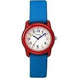 Timex Kids TW7B99500 Time Machines Analog Blue/Red Elastic Fabric Strap Watch