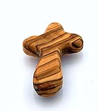 Small Olive Wood Comfort Cross Fits in The Palm of Your Hand Perfectly