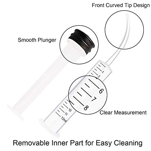 Benvo 6 Pack Disposable Dental Syringe 12ml with Curved Tip Dental