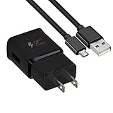 Adaptive Fast Charger Kit Compatible Samsung Galaxy S6/ S7/ Edge/Plus / Active/Note 5 / Note 4, FetchPower USB 2.0 Fast Wall Charger Adapter and Micro USB Cable