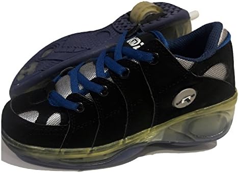 LA Kidz LED Flashing Lights Roller Skate Sneakers Shoes For Boy's Girl's Kid's (4, Black)