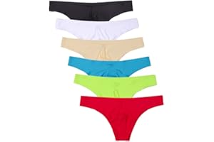 COMLIFE Men's Solid Color Ice Silk Traceless Breathable Bikini Thongs Underwear Low Rise Panties Briefs
