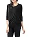 TWINTH Womens Plus Size Drape Top Side Shirring Dolman Sleeve Basic Jersey Tops Black Medium