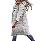 Long Puffer Vest for Women Lightweight Sleeveless