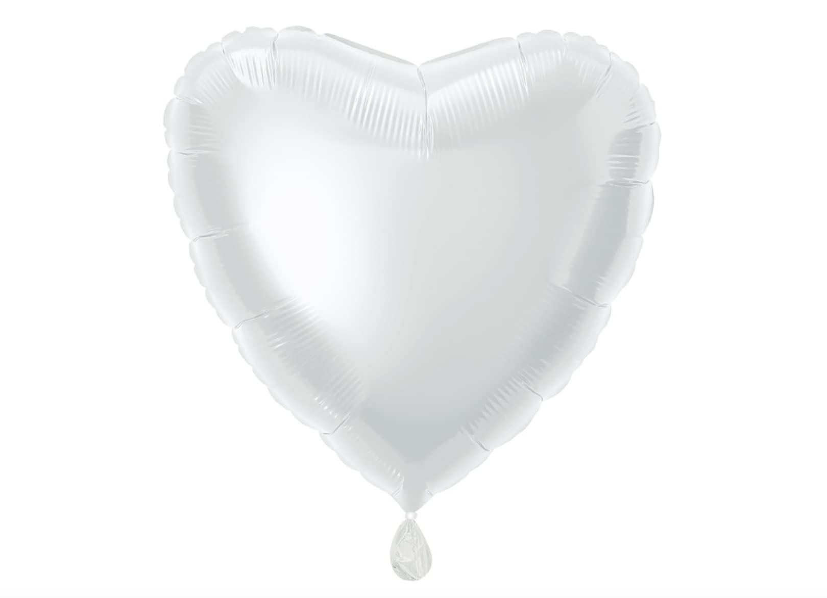 Solid White Heart Foil Balloon (45cm) 1 Count - Stunning and Romantic Love Celebration Decoration