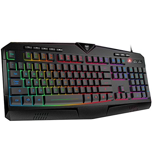 PICTEK RGB Gaming Keyboard USB Wired Keyboard, Crater Architecture Backlit Computer Keyboard with 8 Independent Multimedia Keys, 25 Keys Anti-ghosting, Splash-Proof, Ideal for PC/Mac Game, Black PICTEK RGB Gaming Keyboard USB Wired Keyboard, Crater Architecture Backlit Computer Keyboard with 8 Independent Multimedia Keys, 25 Keys Anti-ghosting, Splash-Proof, Ideal for PC/Mac Game, Black