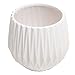 MyGift Modern Ceramic Planter, Small Round Garden Plant Container Pot, White