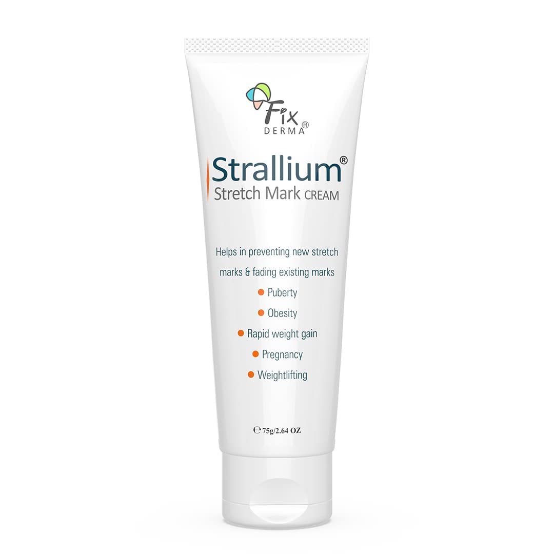 Grah Fixderma Strallium Stretch Mark Cream, Removes Pregnancy stretch marks, Scar removal and Moisturizing Cream, Stretch mark remover for Stomach, thighs & all body parts- 75g