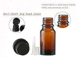 3PCS Amber Glass Bottle with Orifice Reducer and