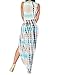 Grace's Secret Women's Sexy Dresses V Neck Sleeveless Tie-Dye Maxi Party Dress,Bluish,Medium
