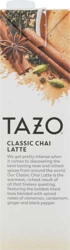 TAZO CLASSIC CHAI LATTE, BLACK TEA CONCENTRATE, EASY-TO-SERVE CAFFEINATED CHAI TEA FOR EVERYDAY LATTES, MOCKTAILS AND HOT OR ICED, 32 OZ CARTON