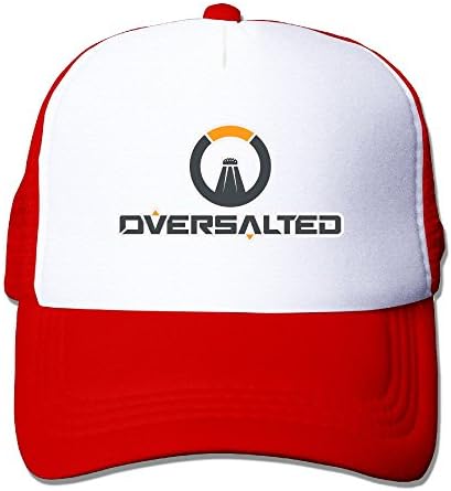 Good Gift - Oversalted Logo - Adjustable Baseball Hat Mesh Back Cap For Adult / Unisex - Red