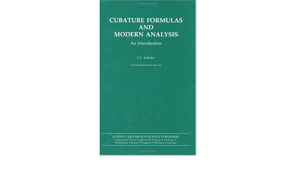 Amazon Com Cubature Formulas Modern Analysis 9782881248412 Sergei L Vovich Sobolev Books
