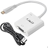 J&amp;D Gold Plated Mini HDMI to VGA Adapter Cable Converter (White, Adapter)