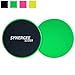 Synergee Electric Lime Green Gliding Discs Core Sliders. Dual Sided Use on Carpet or Hardwood Floors. Abdominal Exercise Equipment