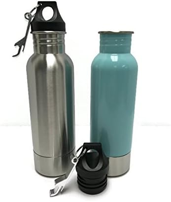 Craft Connections Stainless Steel Bottle Insulator with Opener - Pack of 2 (Teal-Silver)