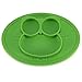 Kirecoo Baby Placemat Owl Round Silicone Suction Feeding Plate for Children, Kids, Toddlers,Kitchen Dining Table,Restaurant with Built in Plates and Bowl (Green)