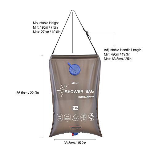 Roeam Campingdouche met pomp, opvouwbare waterzak, 15 liter, met douchekop en afneembare slang, douches voor buiten… - Image 7