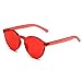 JOJO'S SECRET Oversized Square Sunglasses Metal Frame Flat Top Sunglasses JS009 (Gold/Transparent Red+Gold/Pink, 2.48)