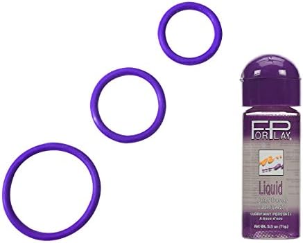New Spartacus Soft Rubber C Ring Set Purple with Free Personal Lubricant Forplay Liquid 2.5 Oz Bottle