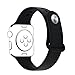 Hailan Band for Apple Watch Series 1 Series 2,New Design (Metal Tuck Clasp Outside) Soft Durable Sport Silicone Replacement Wrist Strap for iWatch,38mm,Black