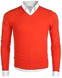 Men's V-Neck Long Sleeve Regular Fit Pullover Cotton Casual Sweater