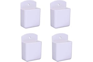MNIXY MShengM Pack of 4 White Remote Holders Remote Control Holder Wall Mount Media Storage Box for Home Office Bedroom Parlor Self Adhesive Atorage Box