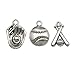 Ball Sports Charms-60pcs Alloy Ball Games Baseball Sports Charms For Crafting DIY Necklace Earrings Bracelet Jewelry Making Accessaries (M130)