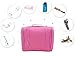 SumnaconUnisex Travel Toiletry Bags Organizer, Washable Bathroom Storage Hanging Cosmetic for Household Business Vacation, Multi Compartments, Portable Hanging Hook, Waterproof Lining (Pink)