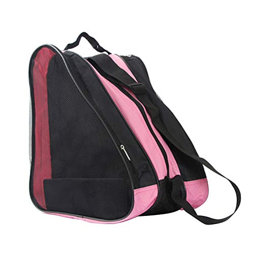 WOOPOWER Unisex Roller Skate Bag, Oxford Cloth Ice Skate Bag, Beach Tote Bag, Inline Skate Bag for Kids and Adults, Roller Skate Carry Bag (Pink)