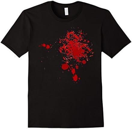 Mens Fake Blood Splatter T-Shirt Large Black