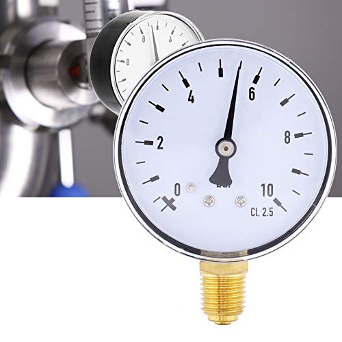 Air Oil Water Hydraulic Pressure Gauge 1/4 Inch NPT 0-10 Bar Side Mount Manometer Pressure Measuring Tool