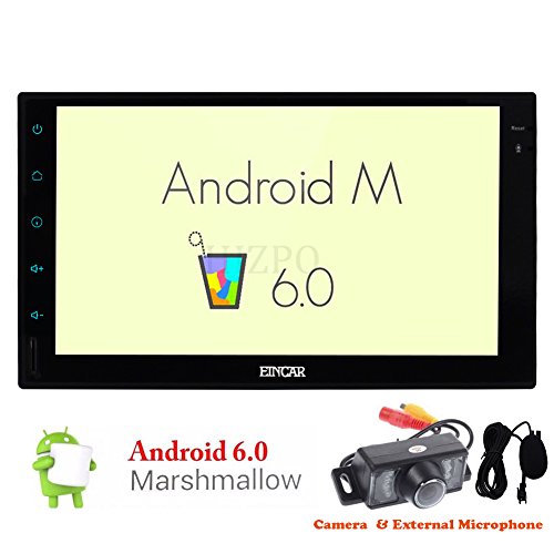 7inch Double 2din Stereos with Quad-core Android 6.0 system in Dash GPS Navigation Car Stereo Headunit Bluetooth Cam-in External Microphone Autoradio support OBD/Wifi 4G/3G USB/SD FM/AM/RDS Radio