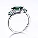 Merthus 5x7mm Radiant Cut Simulated Emerald 925 Sterling Silver Bypass Geometric Ring for Women Size 8