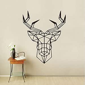 Wuyyii Cabeza De Ciervo Pegatinas De Pared Geométrica ...