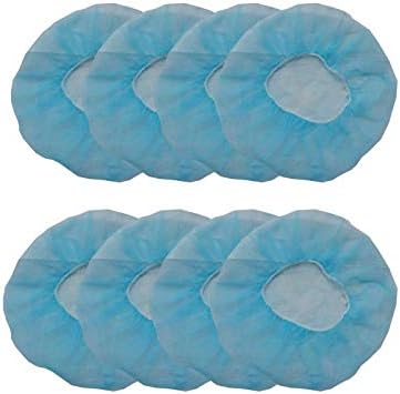 100 pcs- EZ-5 Disposable Bouffant Caps, Spun-Bounded Poly, Hair Head Cover Net, Non-Woven, Medical, Labs, Nurse, Tattoo, Food Service, Hospital- Alcohol Pads Included (21 INCH, BLUE)