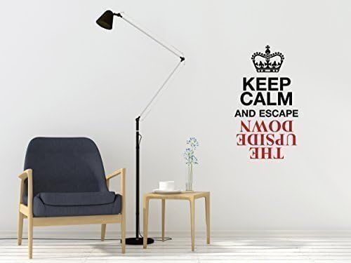 GDirect Kitchen Living Room Bedroom Decor Artwork Keep Calm and Scape The Upside Down Stranger Things Wall Sticker Art Vinyl Decal 100x55cms
