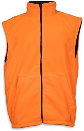 Vests FULL ZIP WARM VEST MEN'S REVERSIBLE CAMO & BLAZE ORANGE FLEECE HUNTING VEST Sporting Goods 