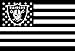 NFL Oakland Raiders Stars and Stripes Flag Banner   3x5 FT, White