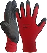 A406 Red Black Nitrile Coated Nylon Safety Work Gloves Large/9 Garden Builders