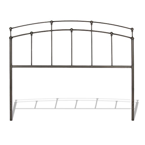 Fenton Complete Bed with Metal Duo Panels and Globe Finials, Black Walnut Finish, King