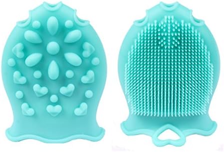 MummaBubba Anti-bacterial FDA-approved 100% food gradeUltra Soft Silicone Wash bath Brush Infant Scalp Scrubber Body Massage,Multi-use Skin Care for Kids and Adult (Blue)