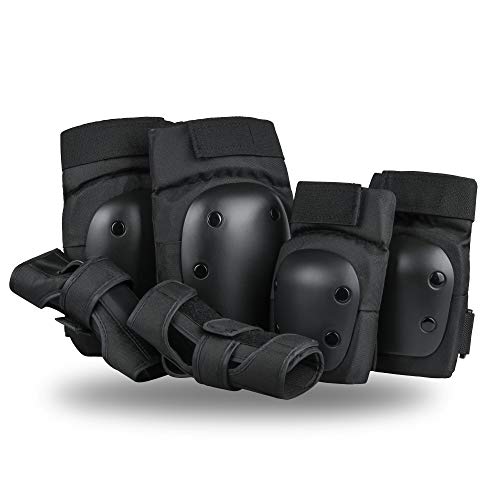 Szblaze Knee Pads Elbows Pads Wrist Guards 3 in 1 Safety Protective Gear Set for Skateboarding, Inline Roller Skating BMX Bicycle Scooter (L)