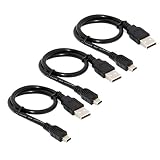 SaiTech IT 3 Pack USB 2.0 A to Mini 5 pin B Cable for External HDDS/Camera/Card Readers -Black -27cm(0.88 feet)