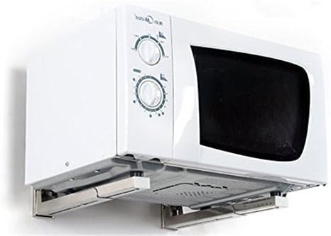 Sturdy Foldable White Stretch Shelf Rack for Microwave Oven Wall Mount Bracket Load 77 Lb